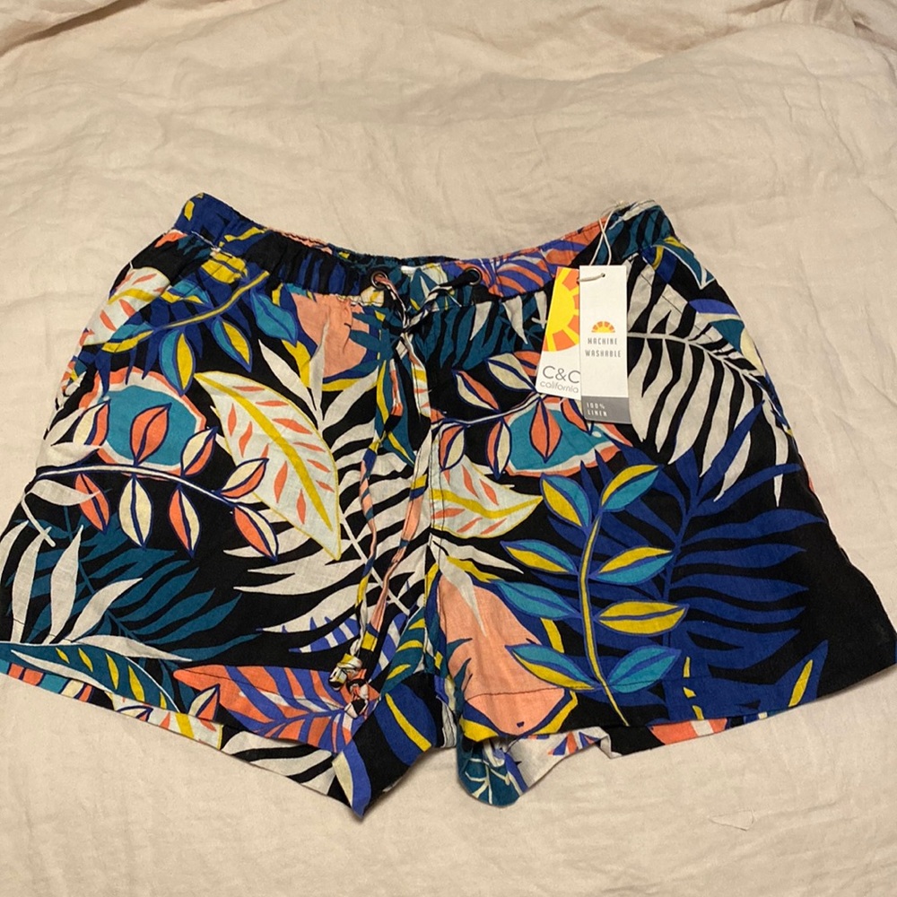 🍓Linen tropical shorts